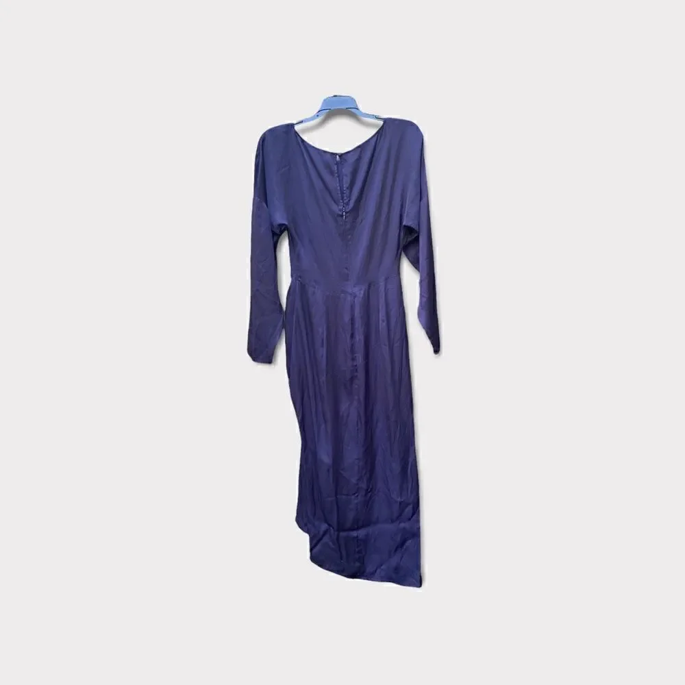 L'ACADEMIE Long Sleeve Midi Dress In Navy Sz S NWT